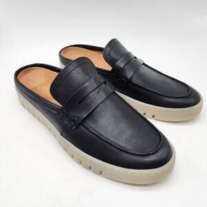 Vionic Uptown Mule 2 Penny Loafer Slides Black Leather Women's 7.5 Arch Support